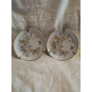 Vintage Avon Floral Butterfly Decorative Plates, set of 2